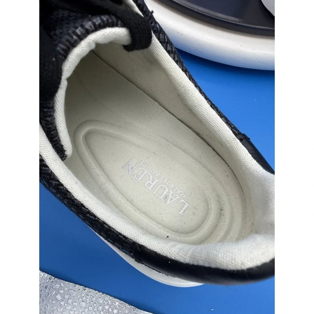 Lauren Ralph Lauren Angeline-4 Womens Size 7 Low Top Black Woven Lace Up Shoes